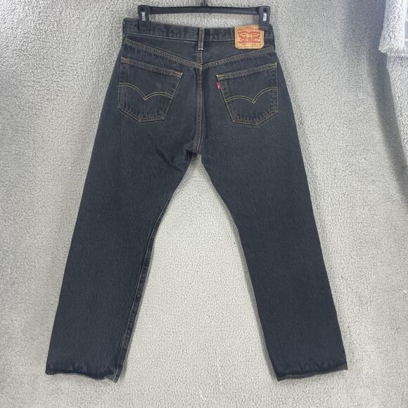Levis 501 xx Mens 34 x30* Black Denim Straight Leg Button Fly Red Tab - Picture 1 of 14